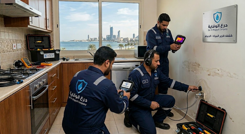 كشف تسربات المياه بالجبيل